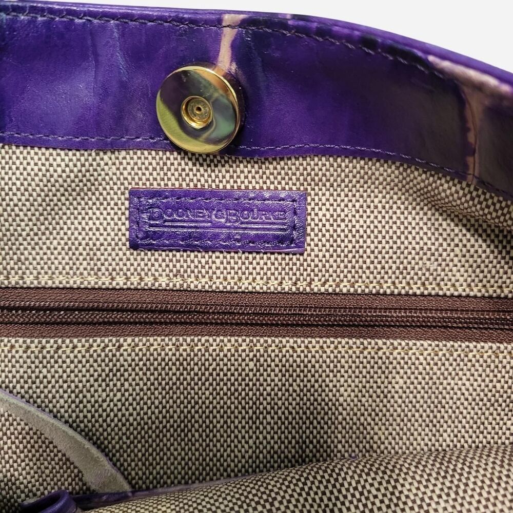Dooney & Bourke Purple Fredrica Croc Embossed Leather Crossbody Purse - Picture 7 of 8